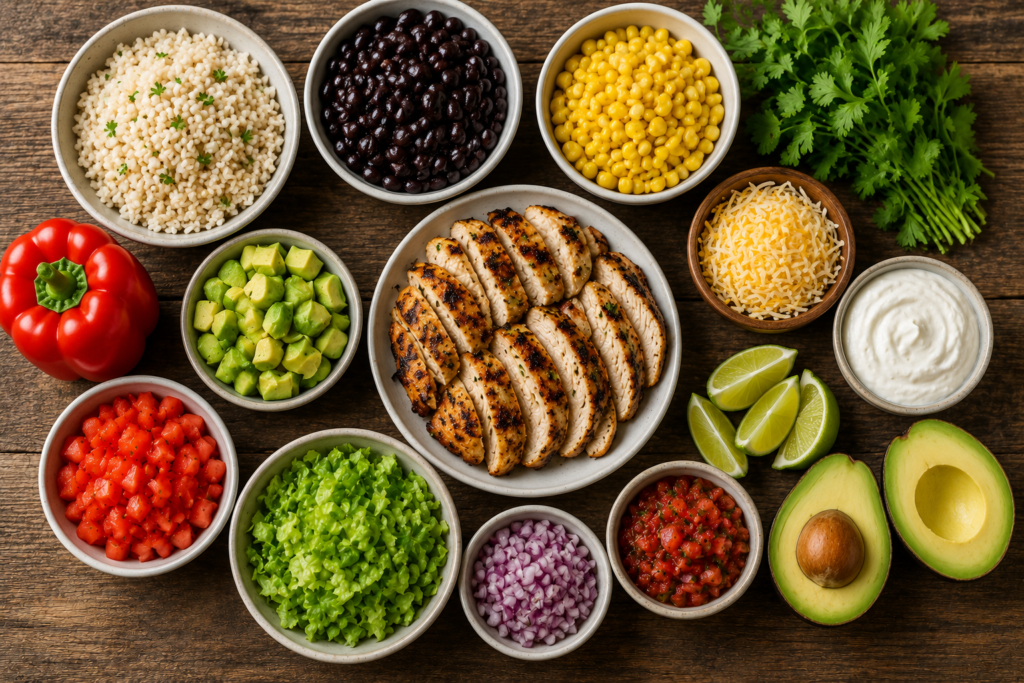 High Protein Chicken Burrito Bowl 
