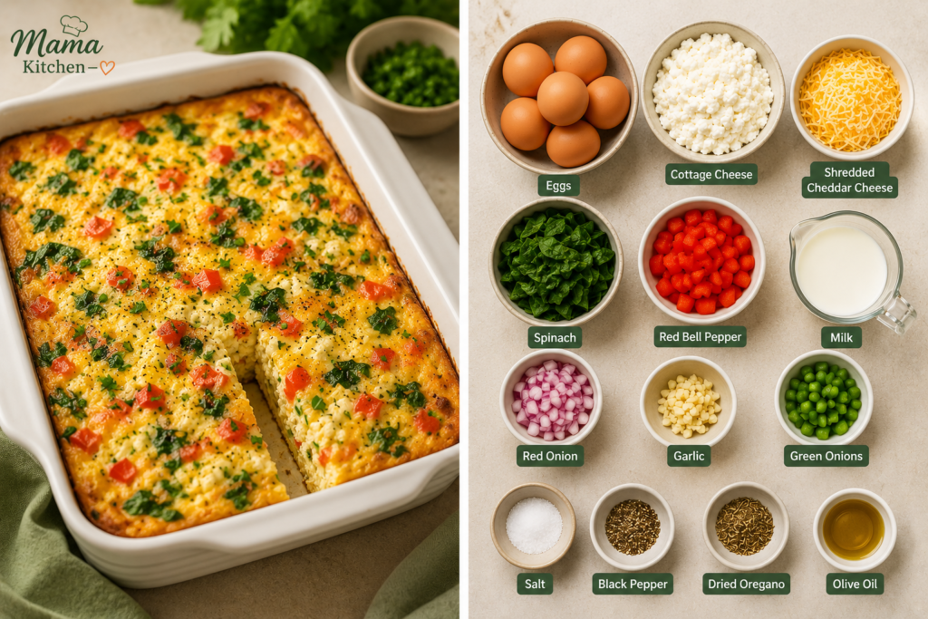 High Protein Cottage Cheese Egg Bake
