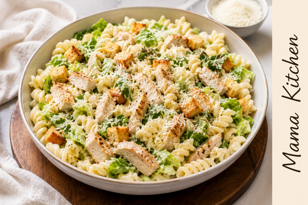 High Protein Chicken Caesar Pasta Salad 