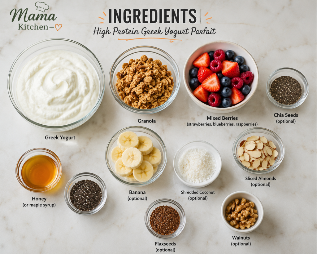 High Protein Greek Yogurt Parfait 